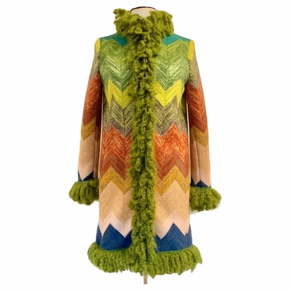 Missoni chevron multi color wool coat size 40 - Picture 1 of 13